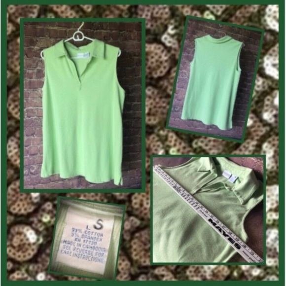 Tops - Sleeveless Maternity Top - Green Knit Fabric